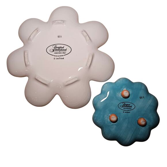 Certified Int. Snack Plates Trinket Dishes Y2K MCM Lori Siebert Smile Enjoy Life - Picture 2 of 7